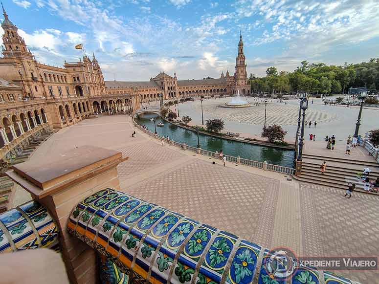 Vistas de la Plaza de España desde uno de los balcones
