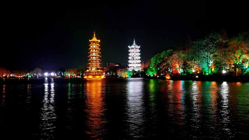 Qué ver en Guilin; las Pagodas del Sol y la Luna