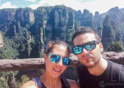Selfie en Mihun Tai o Enchanting Terrace en las montañas de Avatar de China