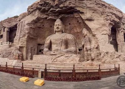 Panorámica de la Cueva 20 de las Grutas de Yungang en Datong