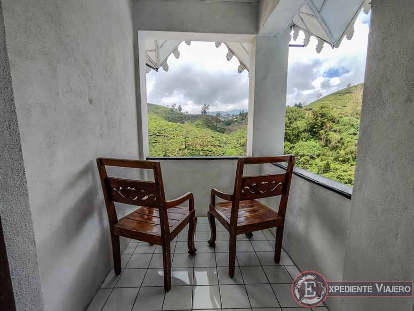 Vistas desde el hotel de Nuwara Eliya en Sri Lanka
