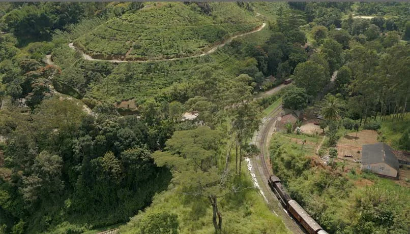 Demodara Loop a vista de drone, algo que ver en Ella (Sri Lanka)