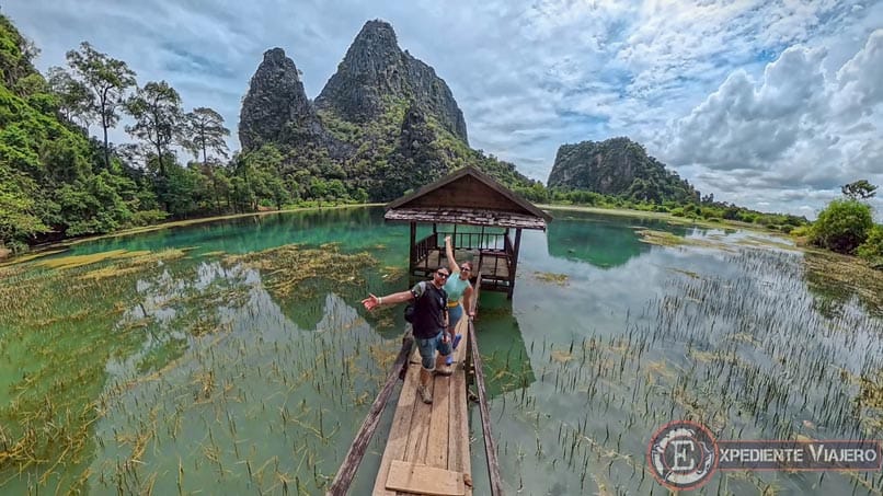 Disfrutando del paisaje del Thakhek Loop en Laos